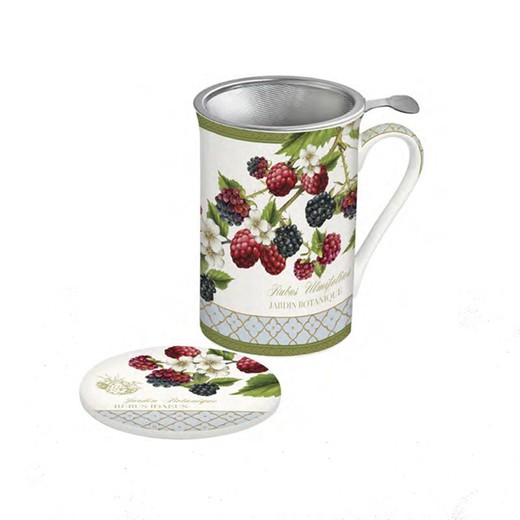 Taza Infusiones Jbob Frutos Con Filtro 30 Cl Porcelana Easy Life