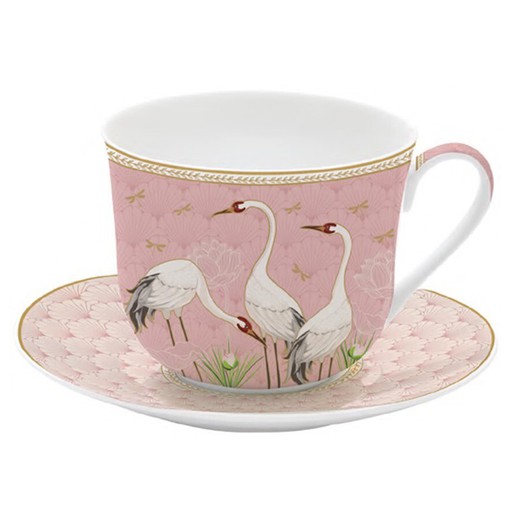 Taza Jumbo Con Plato Danc Garza 40 Cl Porcelana Easy Life