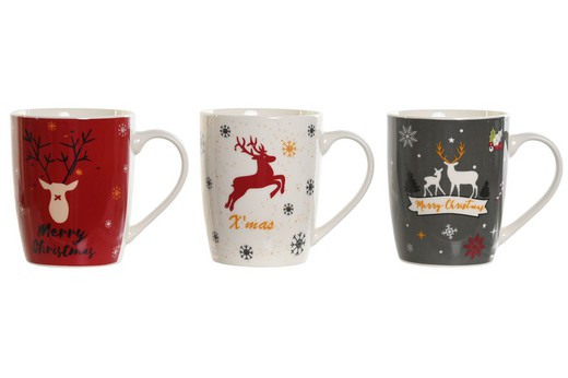 Taza Navidad Mug Porcelana Reno Nórdico 360 ml