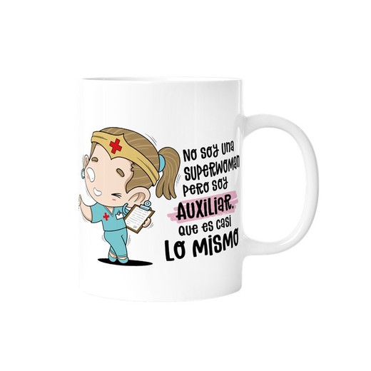 Taza No Soy Una Superwoman,Pero Soy Auxiliar Que Es Casi Lo Mismo Malasaña Especial Regalo