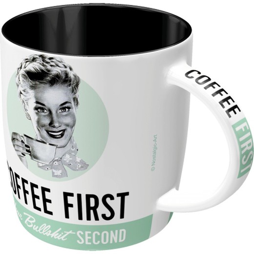 Taza Say it 50's Coffee First Retro Vintage