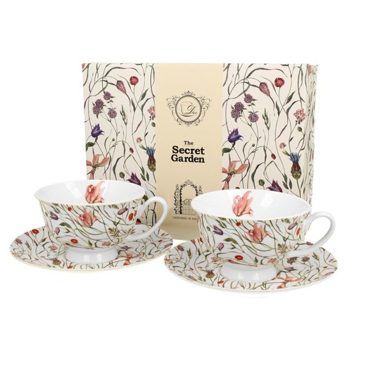 Taza Te Con Plato Ato Juego 2 Flower Meadow 25 Cl Porcelana Duo Art Gallery