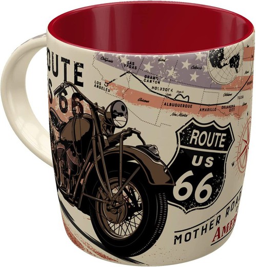 Taza USA Ruta 66 USA Bike Map Retro Vintage