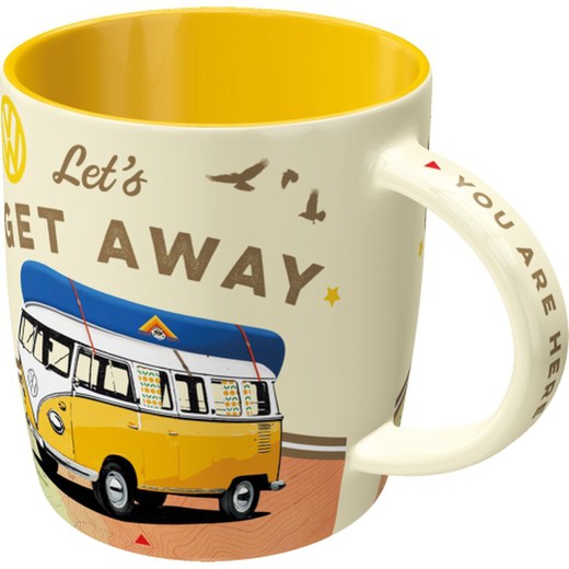 Taza Volkswagen VW Bulli Let's Get Away Retro Vintage