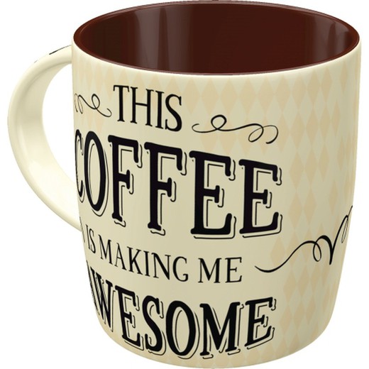 Taza Word Up Awesome Coffee Retro Vintage