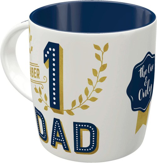 Taza Word Up Number 1 Dad Retro Vintage