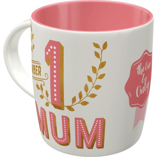 Taza Word Up Number 1 Mum Retro Vintage