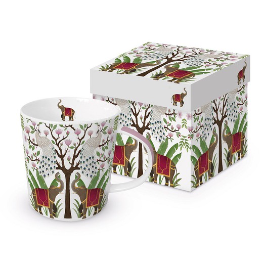 Tazas Decoradas Elephants & Peacocks PPD