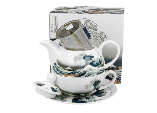 Te Para Uno Ola Japonesa Porcelana para Té e Infusion