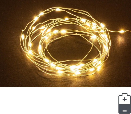 Luces de Navidad Microled 30 luces con pilas Tira enrollable Bizzotto