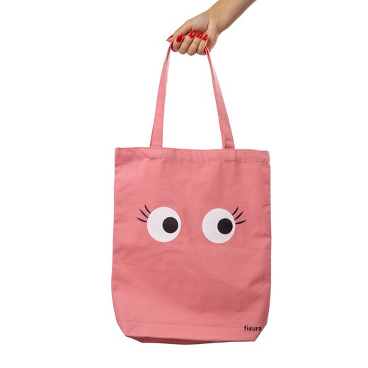 Tote Bag Bolsa Tela Diseño Ojos Rosa Fisura Regalo