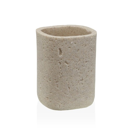 Vaso Portacepillos Baño Cora Beige Versa