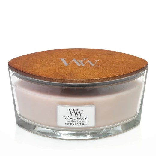 Vela Woodwick Ellipse Grande Vainilla & Sea salt Mecha de Madera