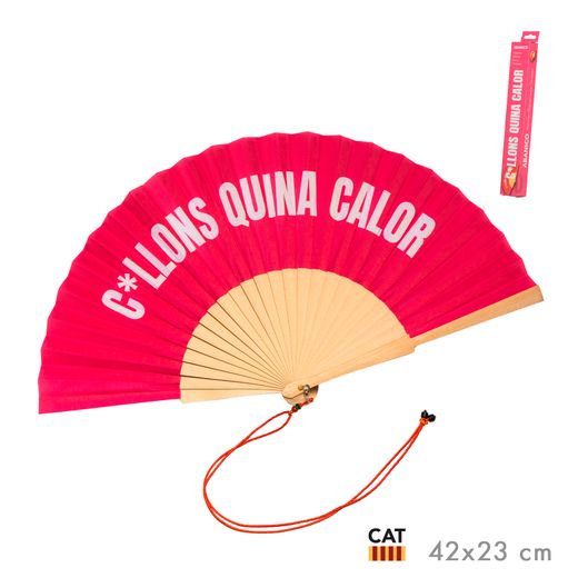 Abanico Mensaje Divertido Collons Magenta Catalán Ideal Regalo