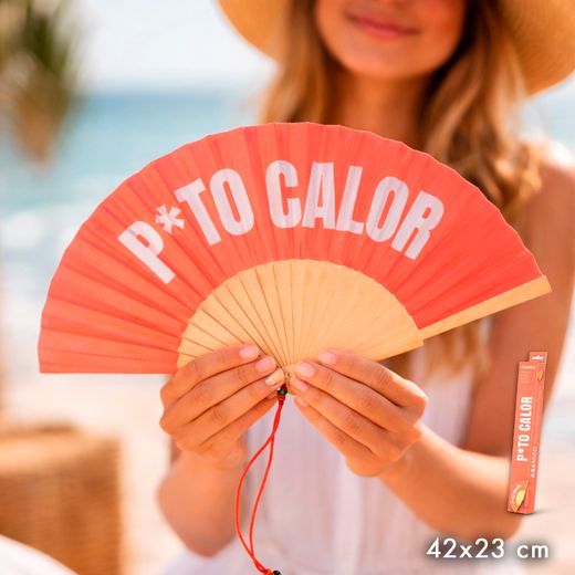Abanico Mensajes Divertidos Calor Coral Ideal Regalo