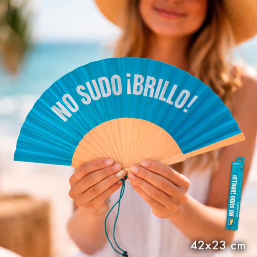 Abanico Mensajes Divertidos No Sudo Azul Ideal Verano