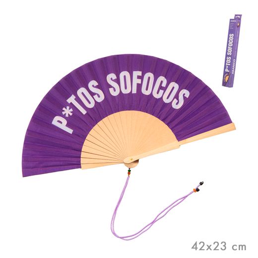 Abanico Mensajes Divertidos Sofocos Lila Ideal Verano