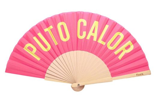 Abanico puto calor Rosa y amarillo Fisura ideal regalo