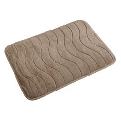 Alfombra baño beige algodón suave