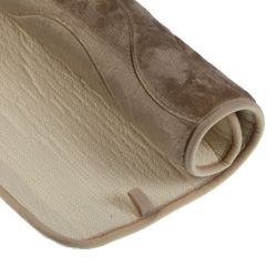 Alfombra baño beige algodón suave