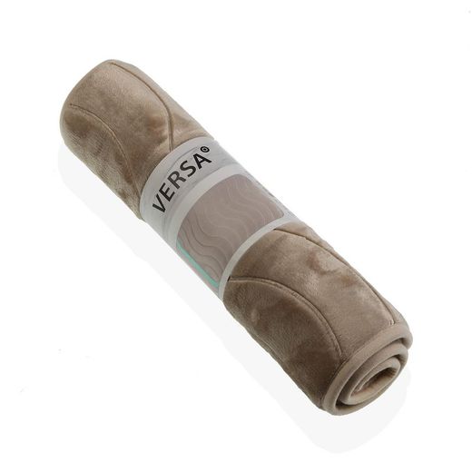 Alfombra baño beige algodón suave