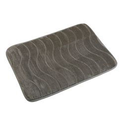 Alfombra baño gris algodón suave