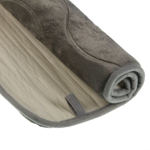 Alfombra baño gris algodón suave