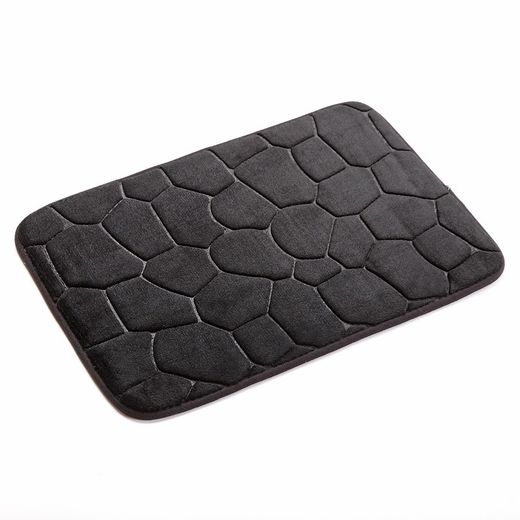 Alfombra baño negro algodón suave