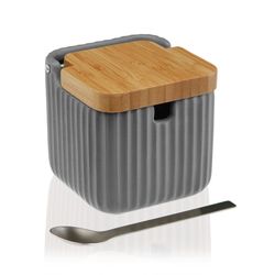 Azucarero Cocina Diseño Gris Con Cuchara Versa