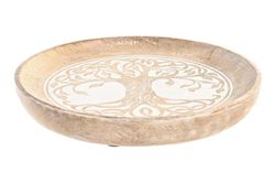 Bandeja centro de mesa decorativa madera redonda