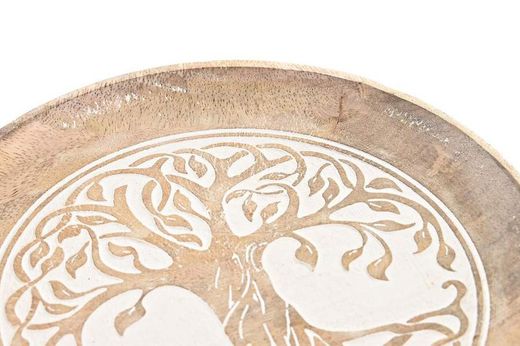 Bandeja centro de mesa decorativa madera redonda