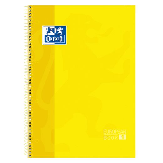 Bloc espiral oxford tapa extradura microperforado din a4 80 hojas cuadros 5mm color Amarillo