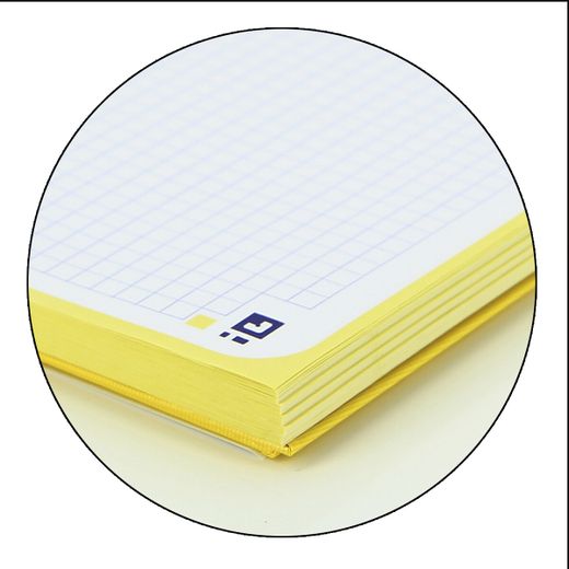Bloc espiral oxford tapa extradura microperforado din a4 80 hojas cuadros 5mm color Amarillo