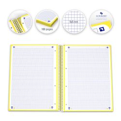 Bloc espiral oxford tapa extradura microperforado din a4 80 hojas cuadros 5mm color Amarillo