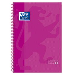 Bloc espiral oxford tapa extradura microperforado din a4 80 hojas cuadros 5mm color Fucsia