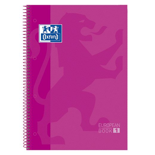 Bloc espiral oxford tapa extradura microperforado din a4 80 hojas cuadros 5mm color Fucsia