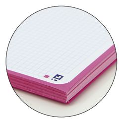 Bloc espiral oxford tapa extradura microperforado din a4 80 hojas cuadros 5mm color Fucsia