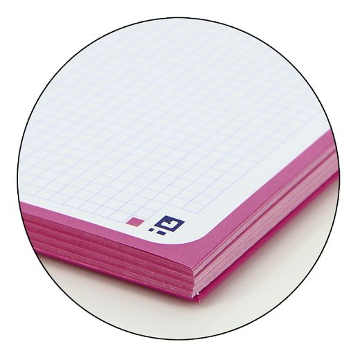 Bloc espiral oxford tapa extradura microperforado din a4 80 hojas cuadros 5mm color Fucsia