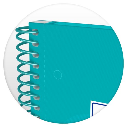 Bloc espiral oxford tapa extradura microperforado din a4 80 hojas cuadros 5mm color Ice