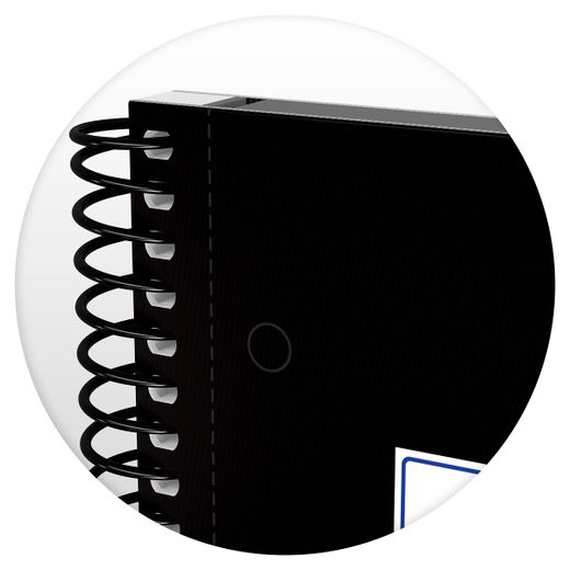 Bloc espiral oxford tapa extradura microperforado din a4 80 hojas cuadros 5mm color Negro
