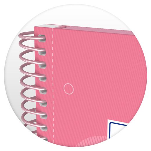 Bloc espiral oxford tapa extradura microperforado din a4 80 hojas cuadros 5mm color Rosa