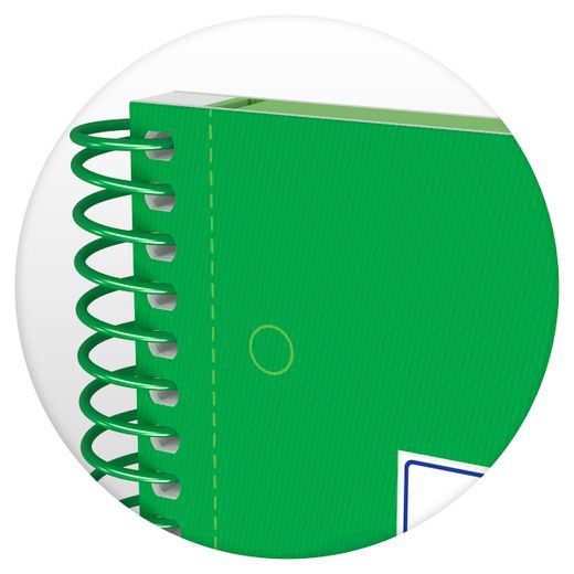 Bloc espiral oxford tapa extradura microperforado din a4 80 hojas cuadros 5mm color verde