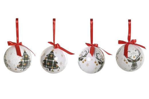 Bola Decoración Árbol Navidad Blanco 7cms diam