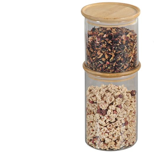 Bote de cocina hermético apilable 50 cl Tapa Bambú Kesper