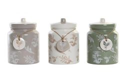 Bote decorativo de cocina con tapa porcelana diseño otoño