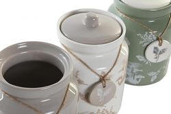 Bote decorativo de cocina con tapa porcelana diseño otoño