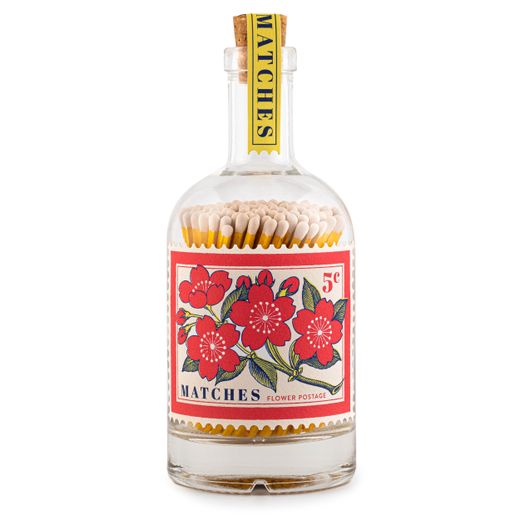Botella con Cerillas Diseño Flowers Bottle Archivist Ideal Regalo