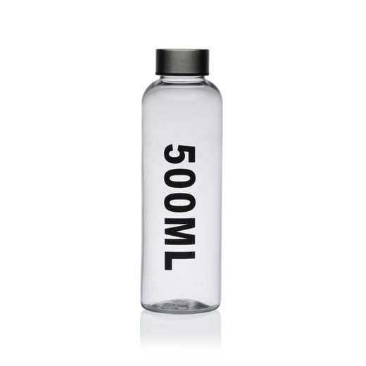 Botella bebida con tapon en acero 500ml transparente