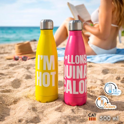 Botella Térmica Frío y Calor 500 ml Mensajes Divertidos Catalán Ideal Regalo