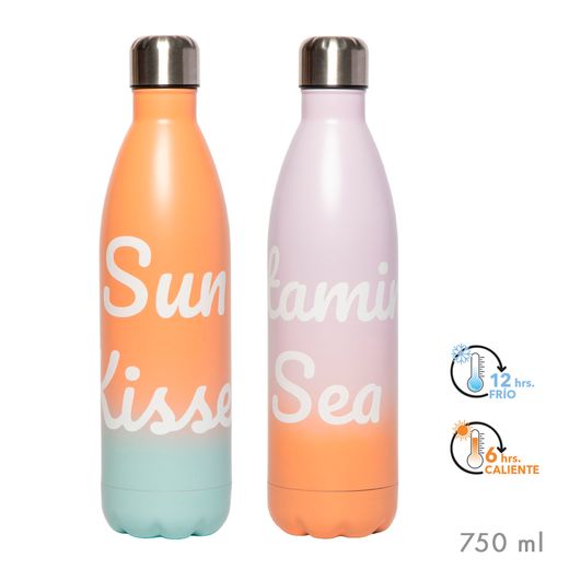 Botella Térmica Frío y Calor 750 ml Vitamina Sun Mensajes Divertidos Ideal Regalo